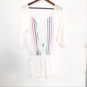 Vera Bradley Kiera Crochet Trim Romper  Cover Up